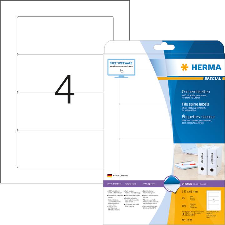 Herma Folder labels for -folder paper opaque
