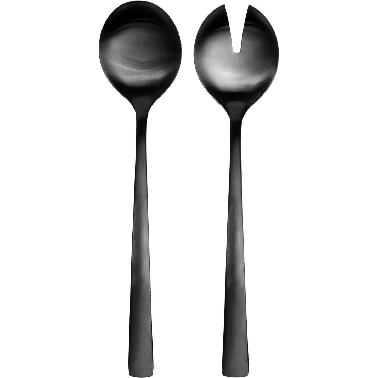 Intirilife Salatbesteck Set, Servierbesteck, Schwarz