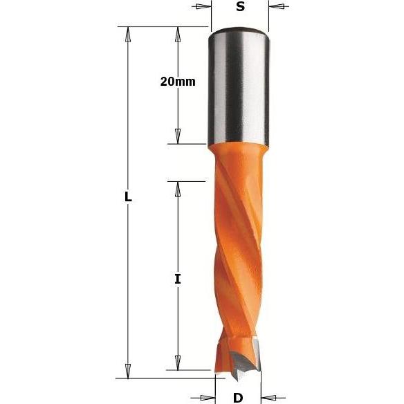 CMT, Bohrereinsatz, CMT 308.130.12 Dübelbohrer HM 13mm, Schaft 10x20 links (13 Millimeter)