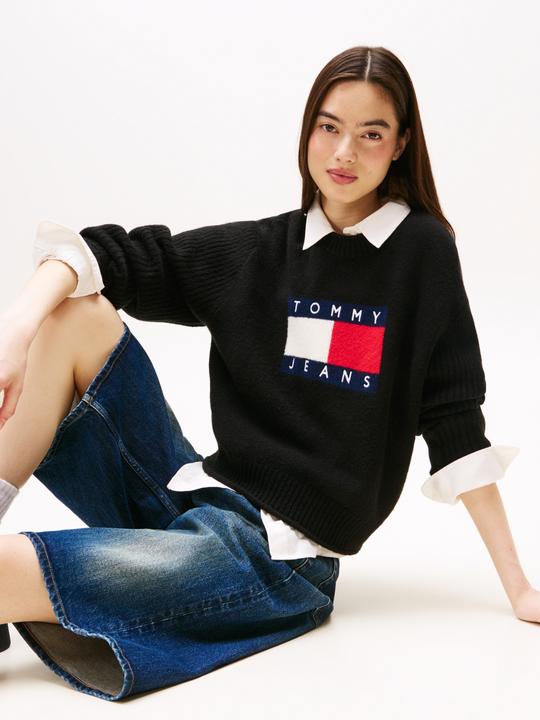 Produktbild Tommy Jeans Tjw Melange Flag Sweater Rib Ext (XL)