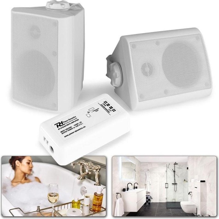 Produktbild Power Dynamics speakers - Geluidsinstallatie met 2 outdoor speakers en versterker met Bluetooth - Perfect voor over