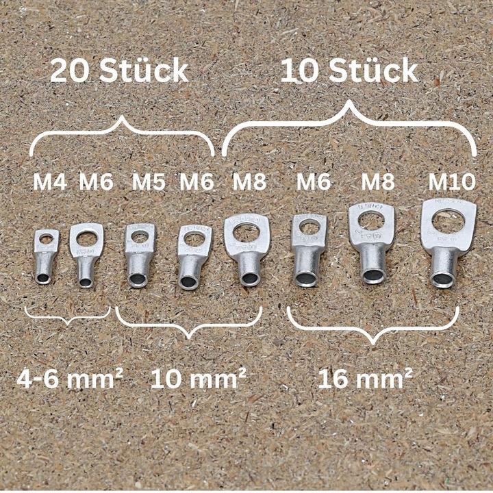 Actual product image Kalitec 120 crimp connector range box box tubular cable lug set uninsulated 4-16mm² I Industrial quality