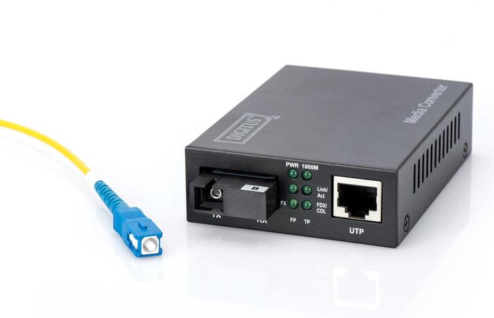 Actual product image Digitus Media Converter Singlemode BiDi WDM Gigabit Ethernet Tx1550nm / Rx1310nm SC Socket Up to 20km