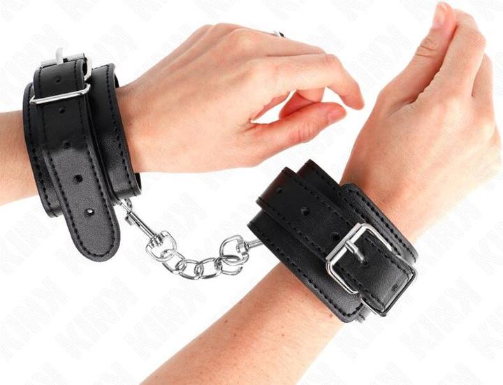 Actual product image Kink THIN Wrist Cuffs BLACK ADJUSTABLE 21-33 CM