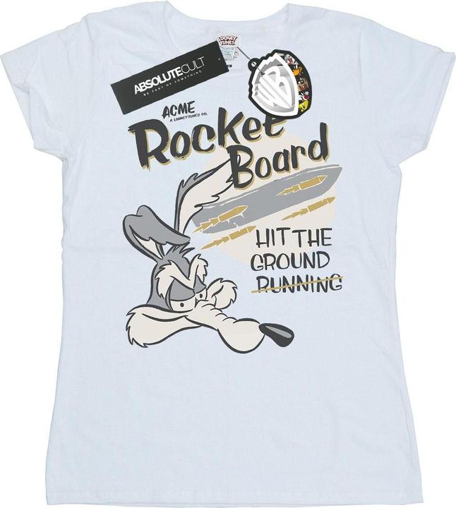 Actual product image Looney Tunes Womens/Ladies Wile E Coyote Rocket Board Cotton T-Shirt (XL)