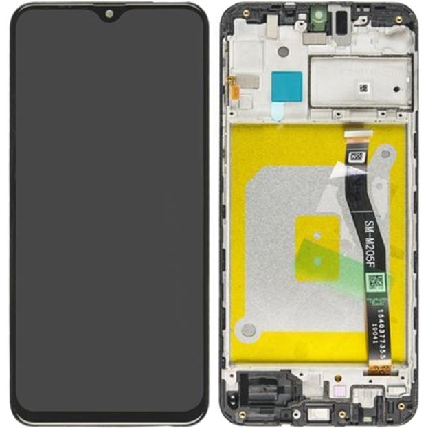 Samsung LCD + Touch + Frame für M205F Galaxy M20 - black, Weiteres Smartphone Zubehör, Schwarz