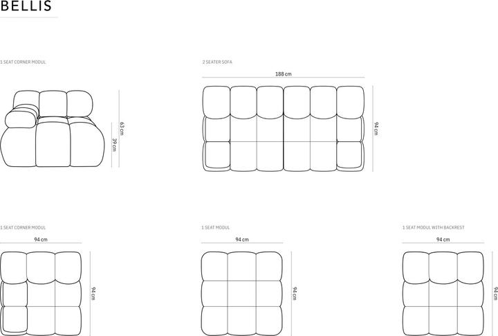 Produktbild Micadoni Bellis (2-Sitzer, Modular Sofa)