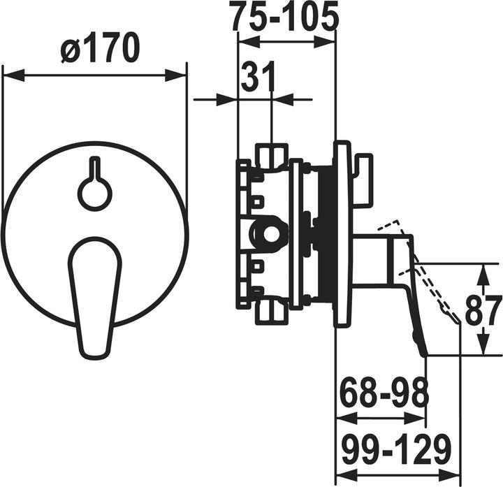 Actual product image KWC ACTIVO ready-mounted set with functional unit