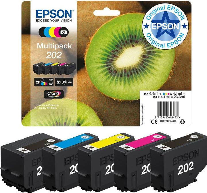 Produktbild Epson 202 Claria Premium Multipack (M, C, Y, BK, PBK)