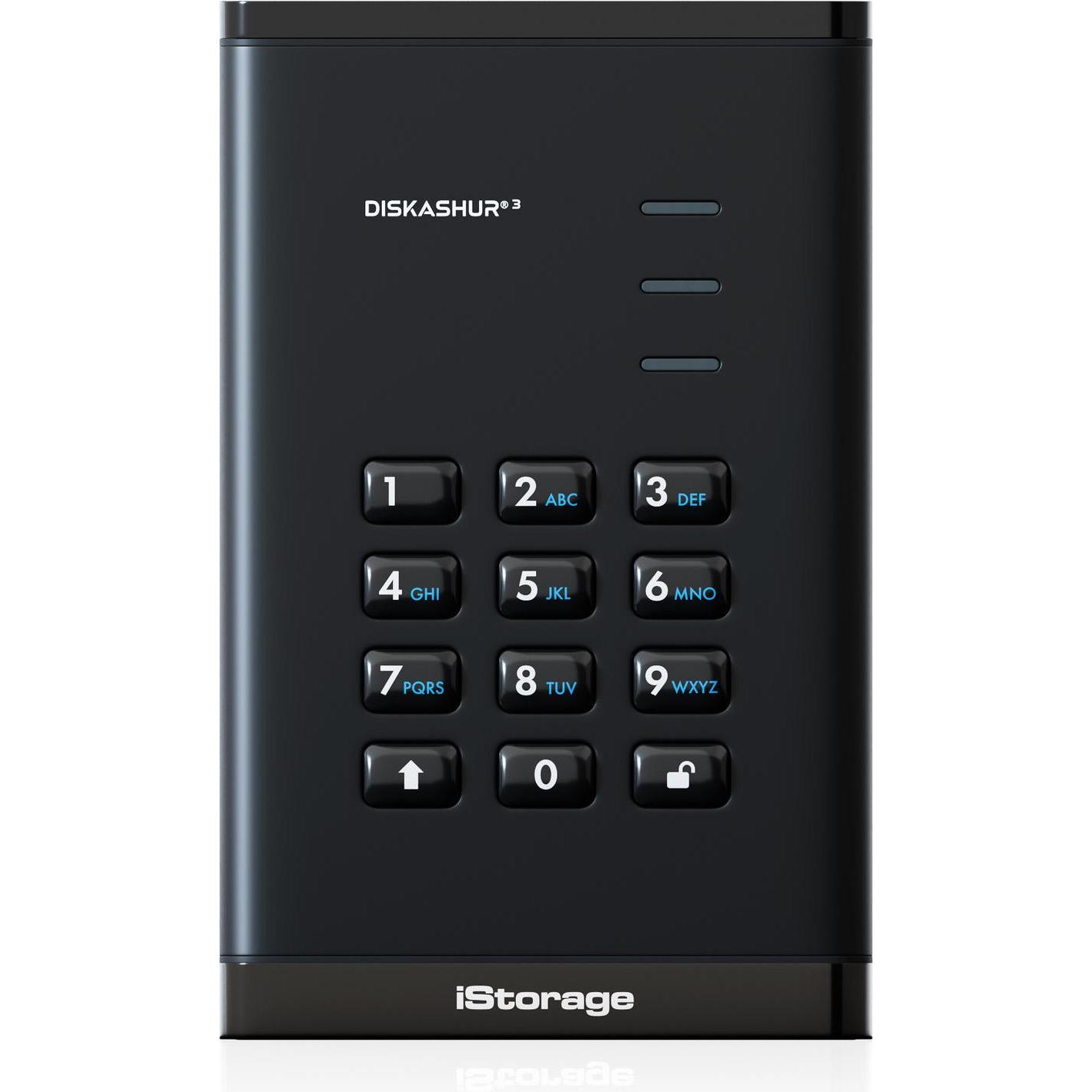 Thumbnail - iStorage diskAshur3 SSD 1TB - Black (1000 GB), Externe SSD, Schwarz