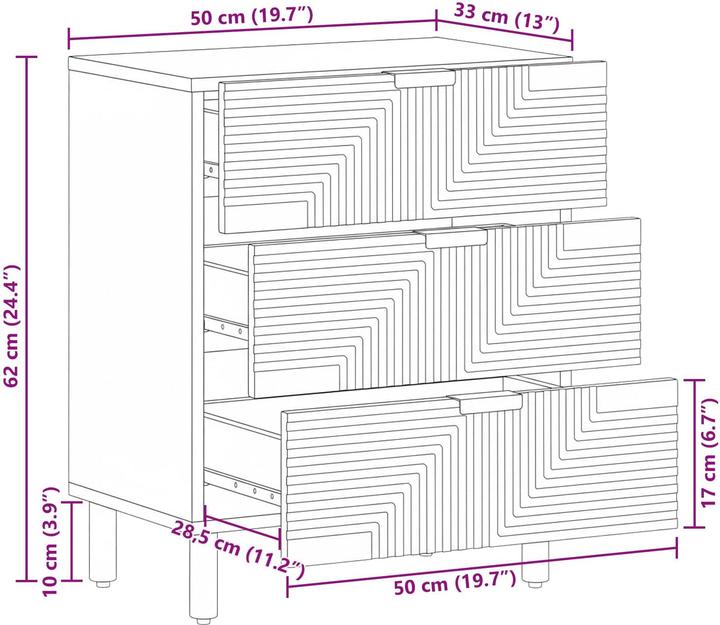 Immagine prodotto vidaXL Comodino (33 x 50 x 62 cm)