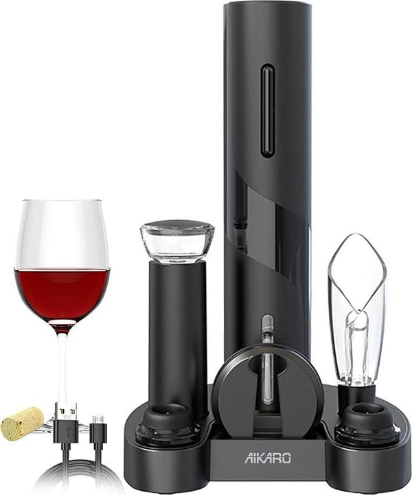 Actual product image Aikaro Electric corkscrew, basic set with rechargeable battery (Electric corkscrew)