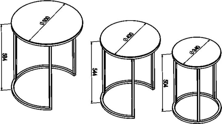 Produktbild Homitis Alya Nesting Table Triple Set