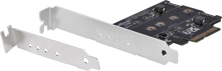 Produktbild Silverstone SST-ECM27 M.2/SATA Adapterkarte, PCIe 4.0, 1x M-Key, 2x SATA 6G - Low Profile