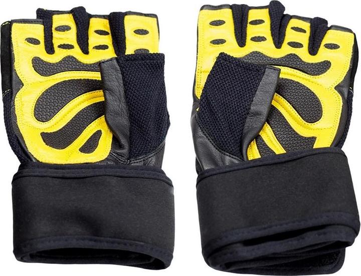 Produktbild HMS Gym Handschuhe Schwarz/Gelb rL (L, One Size)