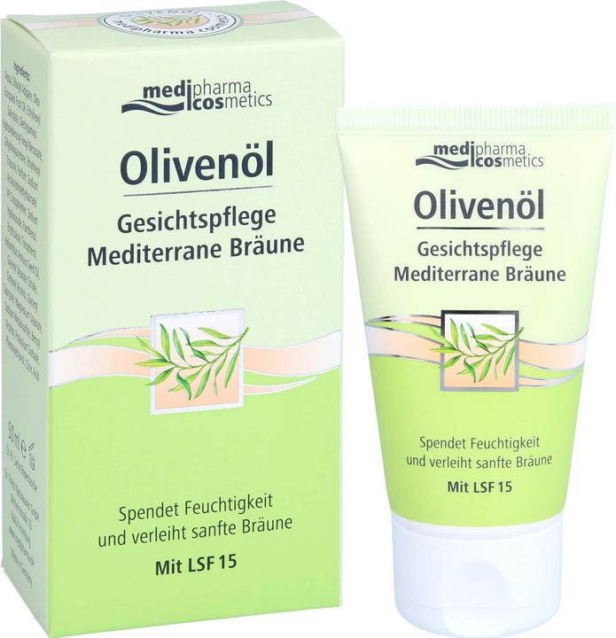 Actual product image Medipharma cosmetics Olive Oil Face Care Mediterranean Tan, 50 ml Cream (50 ml, Day cream, SPF 15)