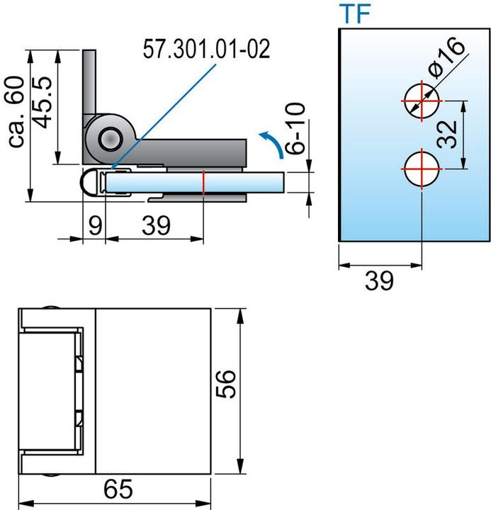 Actual product image Pauli+Sohn Duschband G-W 90°, Flinter black matt
