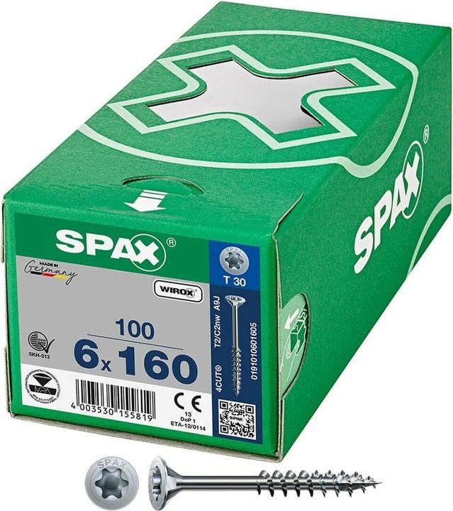 Produktbild Spax Senkmultikopf Bremsrippen T-Star Plus T30 Teilgewinde Wirox (100 Schrauben pro Stück)
