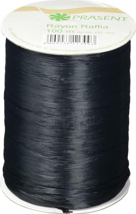 Produktbild Pattberg Geschenkband Raffia Rayon 100 m, Schwarz (1x)