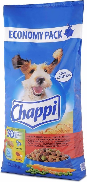 Produktbild Chappi mit Rindfleisch, Huhn und Gemüse 13,5kg (Adult, 1 Stk., 13500 g)
