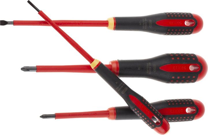 Produktbild Bahco ERGO Isolierter Schraubendreher-Satz für Schlitz- und Phillips-Schrauben mit 3-Komponenten-Griff (Phillipps-Kreuzschlitz (PH), Schlitzschrauben)