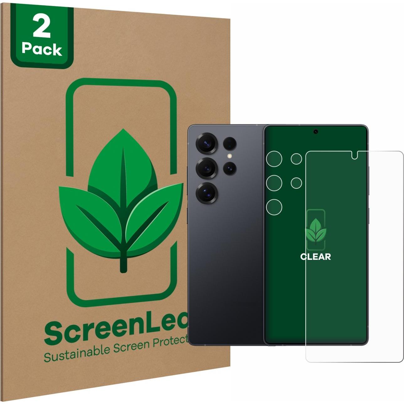 ScreenLeaf Schutzfolie nachhaltiger Displayschutz Display Schutz Folie Klar Transparent (2 Stück, Samsung Galaxy S25 Ult...