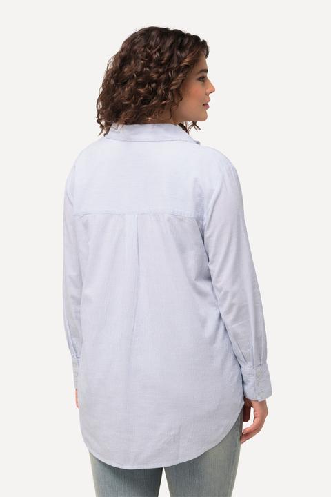 Actual product image Ulla Popken Pinstriped Long Sleeve Button-Down Blouse (54)
