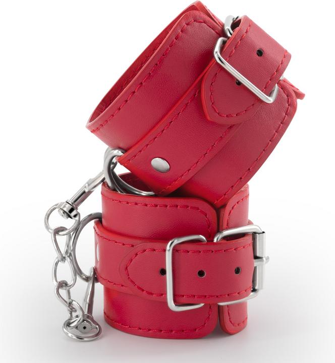 Image du produit Crushious Bondage Love - Leather Handcuffs - Red