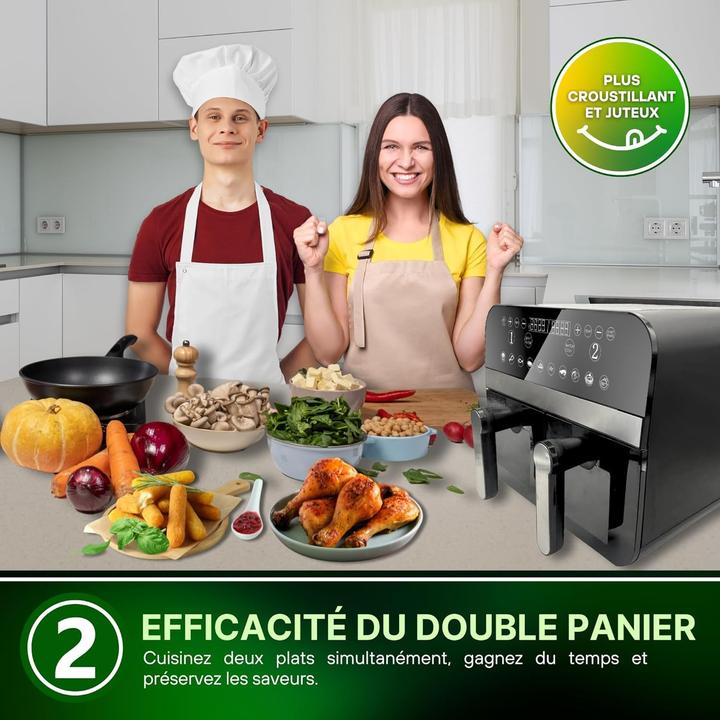 Image du produit Comfy Nest Friteuse à air double avec fenêtre