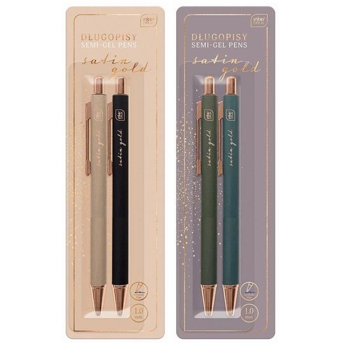 Interdruk, Penne, Satin Gold Kugelschreiber 2 Stk (Oro, 2 x)