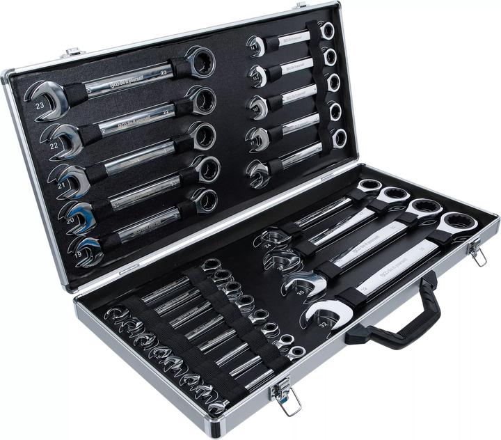 Actual product image BGS Ratchet ring spanner set (32 mm, 19 mm, 6 mm, 12 mm, 24 mm, 14 mm, 22 mm, 16 mm, 23 mm, 10 mm, 21 mm, 18 mm, 27 mm, 7 mm, 17 mm, 11 mm, 15 mm, 30 mm, 8 mm, 9 mm, 13 mm, 20 mm)