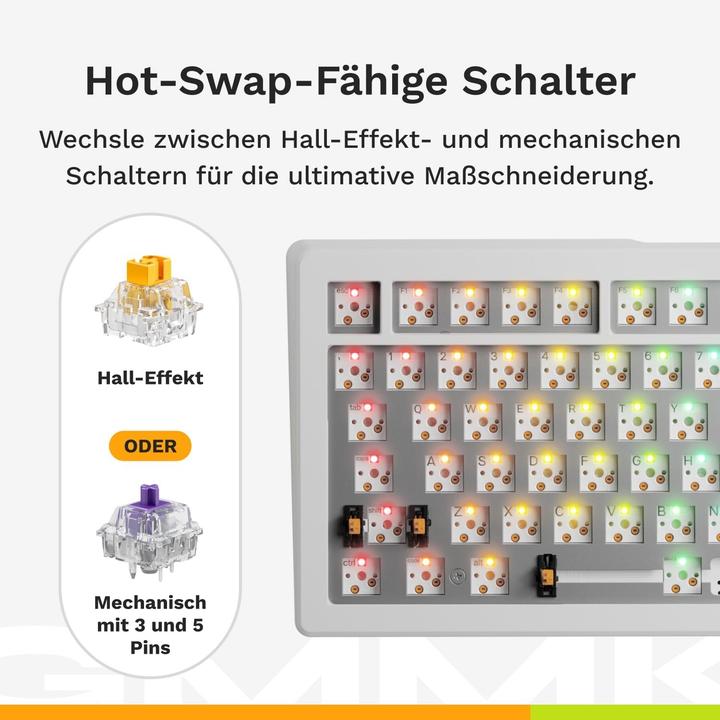 Actual product image Glorious GMMK 3 HE 100% Prebuilt Wired White - FR (840408301152) (FR, Cable)