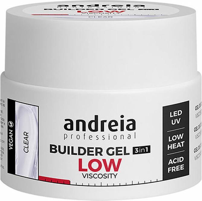Immagine prodotto Andreia Gel da costruzione trasparente 3 in 1 44g VEGAN a bassa viscosità (Tono chiaro, Smalto per unghie effetto gel)