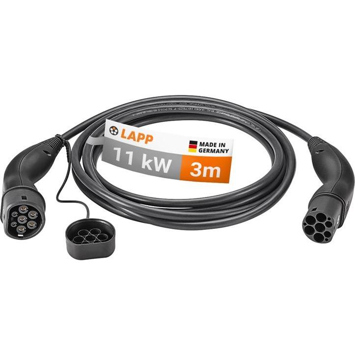 Lapp Mobility, Elektroauto Ladekabel, Ladekabel Typ 2, bis zu 11 kW, 3 m, schwarz (11 kW, 3 m)