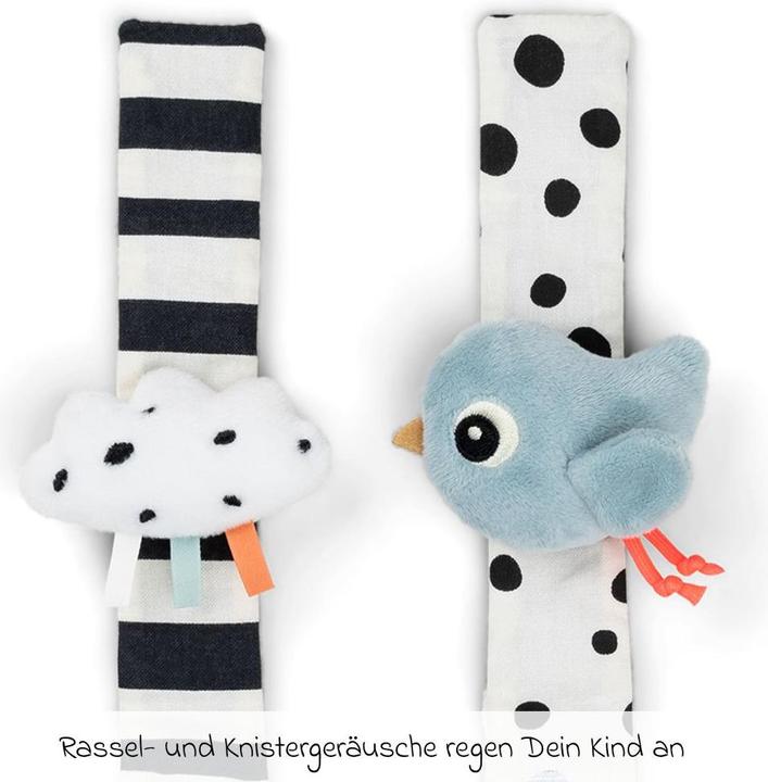 Actual product image Done by Deer Rasseln & Greiflinge Rasselarmband 2er Pack - Happy Clouds -