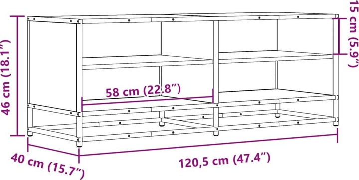 Productafbeelding VidaXL TV-meubel Lowboard TV-meubel TV-tafel Houtmateriaal Metaal