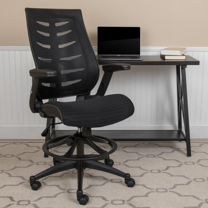 Flash Furniture Sedia Girevole Esecutiva Mid-Back in Pelle Morbida