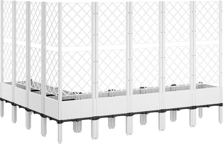 Image du produit vidaXL Bac à plantes avec treillis PP