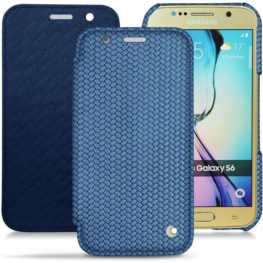 Noreve Lederschutzhülle horizontal (Samsung Galaxy S6), Smartphone Hülle, Blau