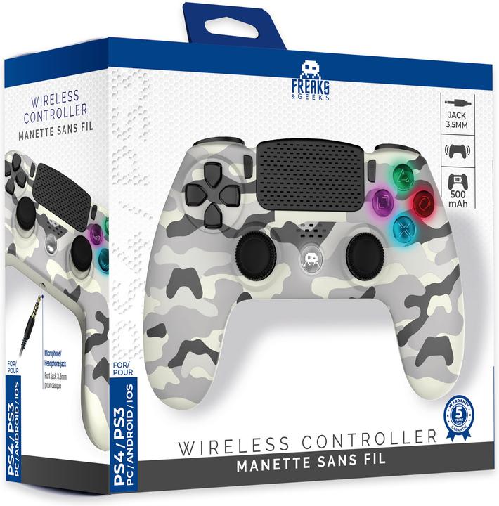 Produktbild Trade Invaders Wireless Controller for PS4 with 3,5mm jack slot - LED-White Camo (PC, PS4)