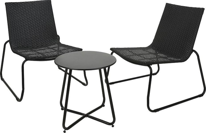 Actual product image GreenGarden Copenhagen rattan garden & balcony furniture set 3-piece black