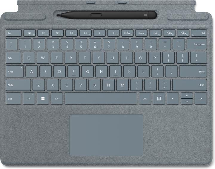 Produktbild Microsoft Surface Pro Signature Keyboard (DE) Eisblau + Slim Pen 2 Schwarz für Pro X/8 geeignet (DE, Docking)