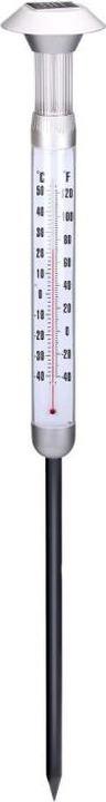 Actual product image Grundig LED Solar Light Outdoor Thermometer Earth Spike