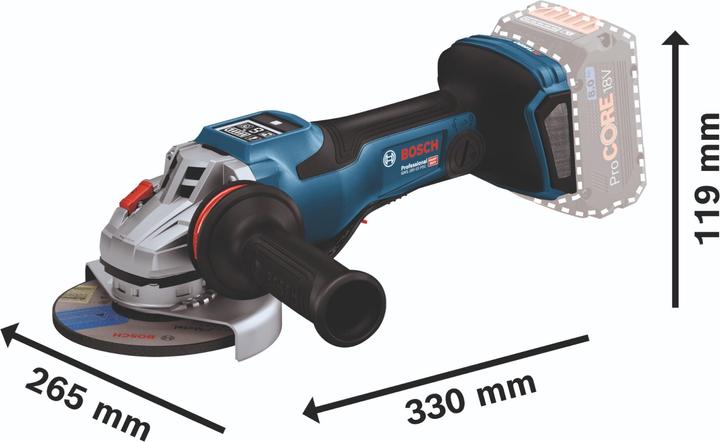 Actual product image Bosch Professional Bosch GWS 18V-15 PSC Professional cordless angle grinder 18 V 125 mm BITURBO Brushless + 2x (125 mm)
