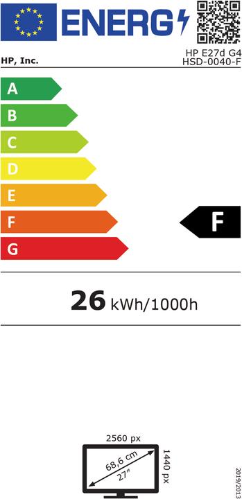 Energie-Label HP E27d G4 (2560 x 1440 Pixel, 27")