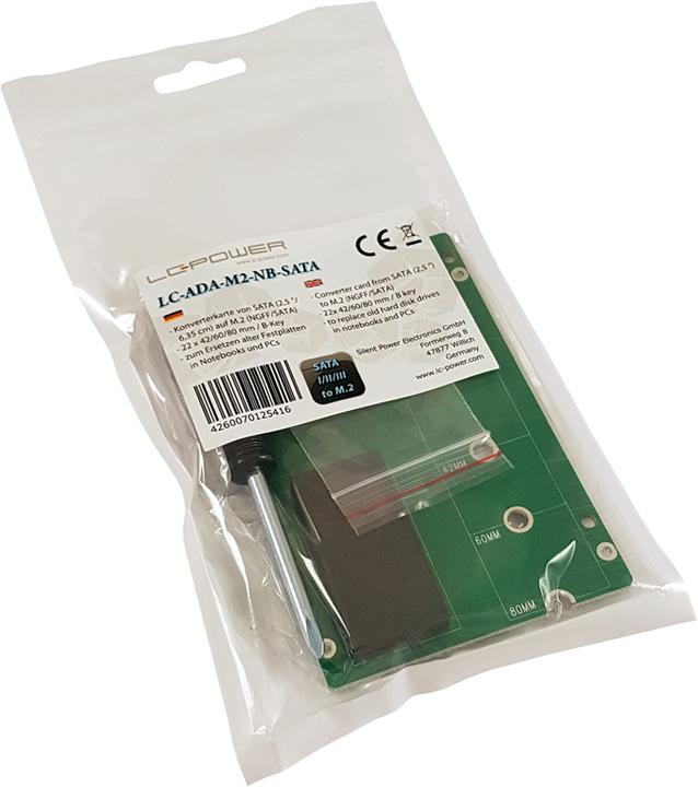 Produktbild LC-Power LC-ADA-M2-NB-SATA Schnittstellenkarte/Adapter Eingebaut