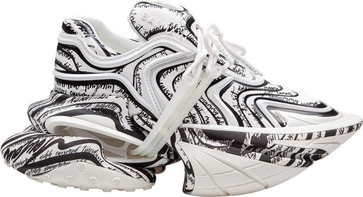 Balmain sneakers unicorn wave with "lettera damore" writing color black/white (42)