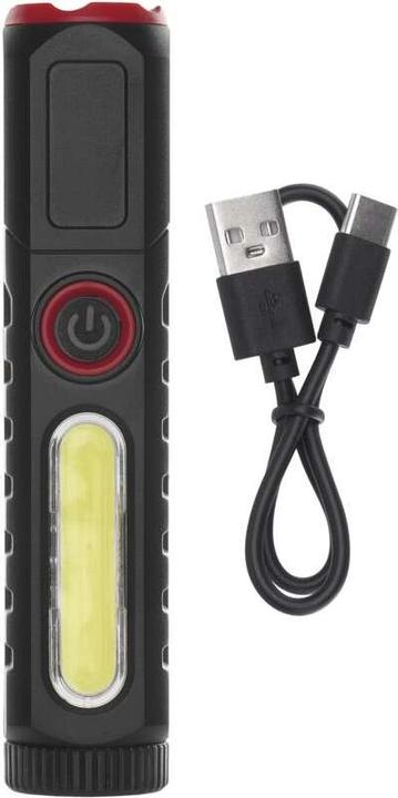 Actual product image Emos Wiederaufladbare LED-Taschenlampe aus Kunststoff P4720, 120 lm, 10 STCK., display box (12.30 cm, 120 lm)