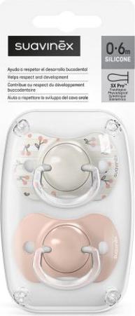 Actual product image Suavinex 2x Schnuller Symmetrisch Birdies SX Pro 0/6m rosa (2x, 0 - 6 Months)