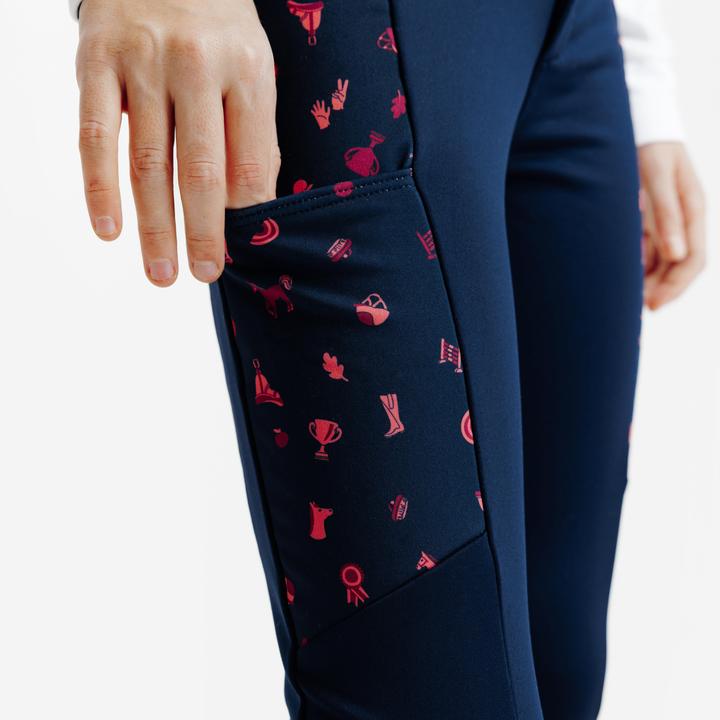 Actual product image Fouganza Winter-Reithose 100 Kinder rosa Print (140)